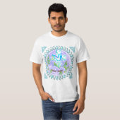 T-shirt Croix chrétienne violette Rose (Devant entier)