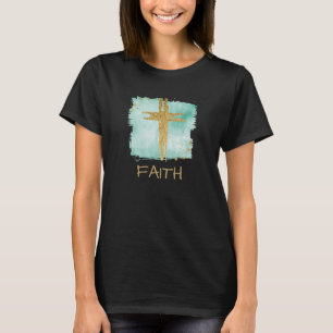 T-shirt *~* Croix Christian AQUA + FOI Parties scintillant