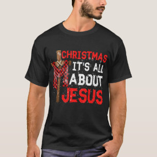 T-shirt Croix colorée Plaid Jésus Noël chrétien