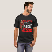 T-shirt Croix colorée Plaid Jésus Noël chrétien (Devant entier)