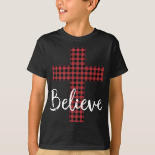 T-shirt Croix Croire Jésus Buffalo Plaid Christian Christ