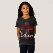 T-Shirt Croix Croire Jésus Buffalo Plaid Christian Christ (Devant entier)