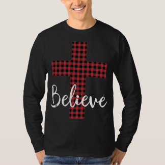 T-shirt Croix Croire Jésus Buffalo Plaid Christian Christ