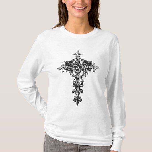 T-shirt Croix de dames avec des ailes (Devant)