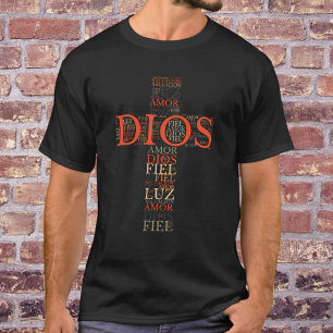 T-shirt Croix de Dieu et de la foi Chrétienne Espagnol hom