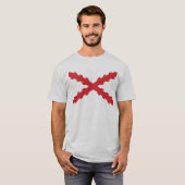 T-shirt Croix de drapeau de Bourgogne (Devant entier)