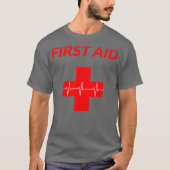 T-shirt Croix de First Aid Red Heartbeat pour une aide rap (Devant)