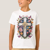 T-shirt Croix de foi florale (Devant)