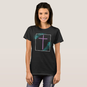 T-shirt Croix de foi géométrique chrétienne tropicale