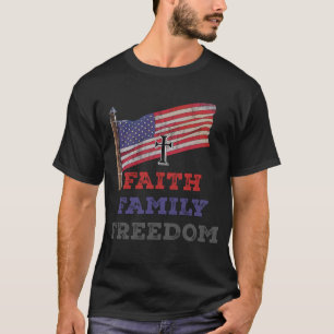 T-shirt Croix de la liberté de la famille de foi avec drap