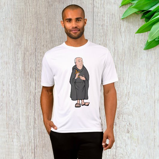 T-shirt Croix de Monk dans Robe Médiévale Religieux