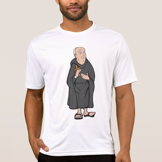 T-shirt Croix de Monk dans Robe Médiévale Religieux (Devant)