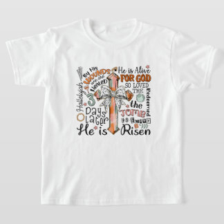 T-shirt Croix de Pâques chrétienne Il est ressuscité