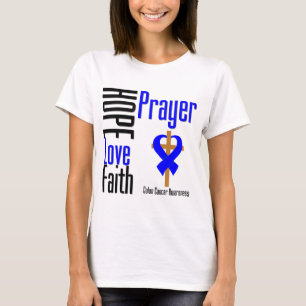 T-shirt Croix de prière de foi d'amour d'espoir de cancer