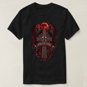 T-shirt Croix de protection celtique corbeau