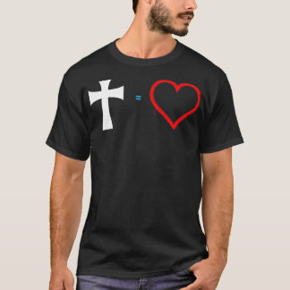 T-shirt Croix égale amour Coeur chrétien Jésus Pâques