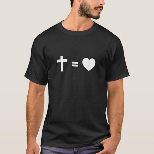 T-shirt Croix égale au coeur foi chrétienne Inspirer Rel (Devant)