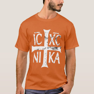 T-shirt Croix IC XC NIKA christianisme orthodoxe Rétro Vin