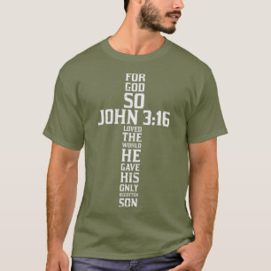 T-shirt Croix Jean 316 Verse Bible Dieu Jésus Foi Don