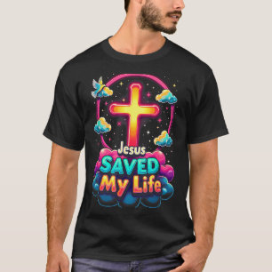 T-shirt Croix Jésus M'a Sauvé La Vie Chrétiens Bible Relig