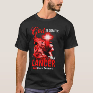 T-shirt Croix Lion Chrétien Dieu Est Plus Grand Que Le Can