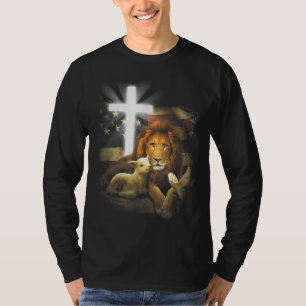 T-shirt Croix Lion Et Agneau Jésus Christ