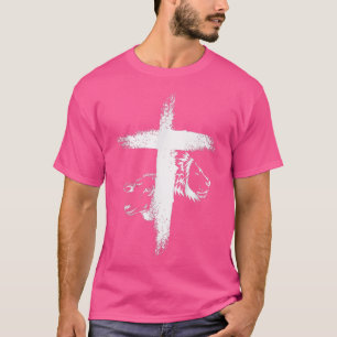 T-shirt Croix Lion Et Agneau Pour Femmes Hommes
