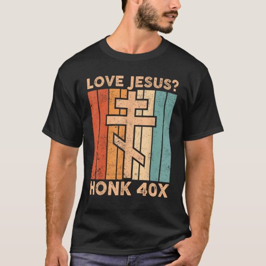 T-shirt Croix orthodoxe Orthodoxe Aimer Jésus Honk 40X (Devant)