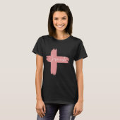 T-shirt Croix rose blanc Jesucristo (Devant entier)