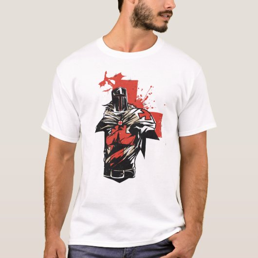 T-shirt Croix-Rouge Saint George Christian Crusader (Devant)