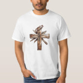 T-shirt Croix rustique avec couronne d'épines (Devant)