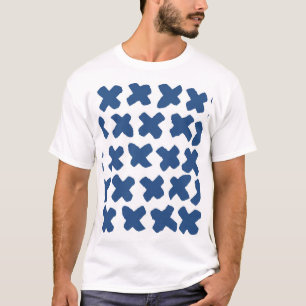 T-shirt Croix Shibori : Indigo Batik Motif