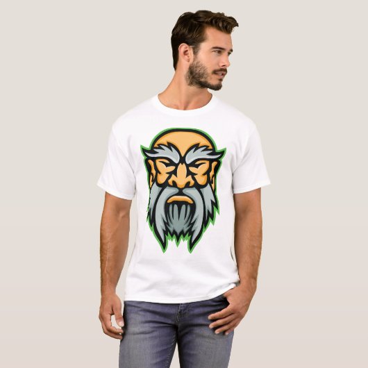T-Shirt Cronos Dieu Grec Barbe Grise (Devant entier)