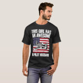 T-shirt Crop Duster American Flag AG Pilot Wife (Devant entier)
