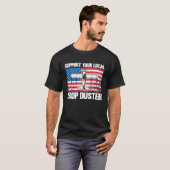 T-shirt Crop Duster American Flag Support Your Local Crop  (Devant entier)