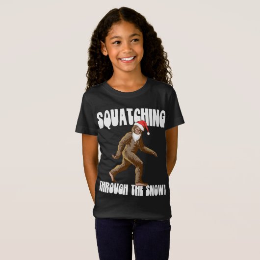 T-Shirt Croquer À Travers La Neige Noël Bigfoot Sant (Devant entier)