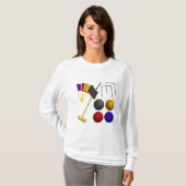T-shirt Croquet Equipment Set Mallet Balls Hoops (Devant entier)