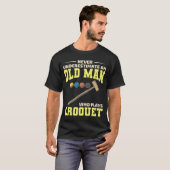 T-shirt Croquet Joueurs extérieurs intérieurs Papa Grand-p (Devant entier)