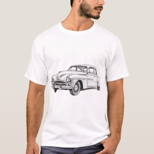 T-shirt Croquis au charbon de la voiture Vintage