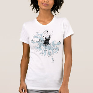 T-shirt Croquis Ballerina en bleu