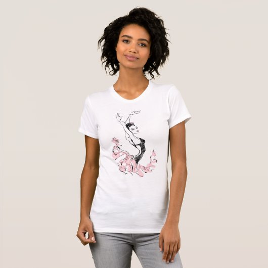T-shirt Croquis Ballerina en rose (Devant entier)