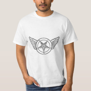 T-shirt Croquis de Baphomet avec des ailes