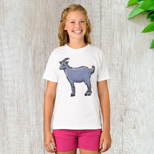 T-shirt Croquis de chèvre grise Animal de ferme rustique
