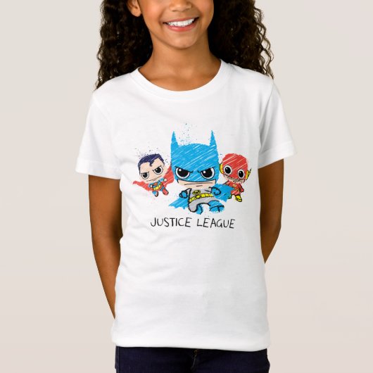 T-Shirt Croquis de la Mini Justice League (Devant)