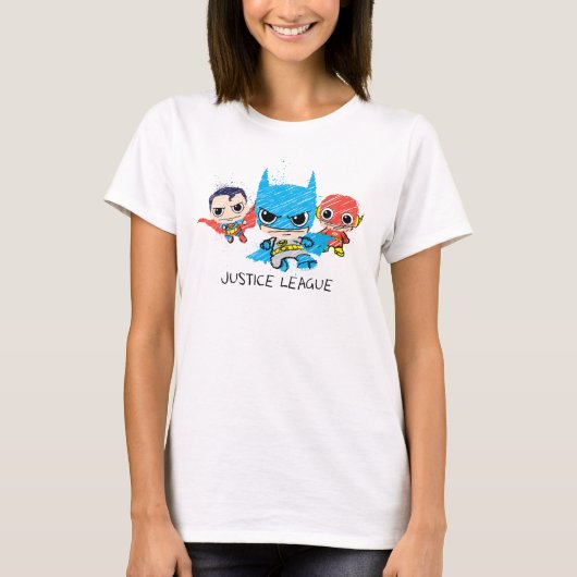 T-shirt Croquis de la Mini Justice League (Devant)