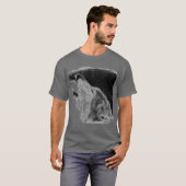 T-shirt Croquis de loup gris (Devant entier)