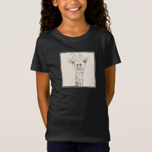 T-Shirt Croquis de portrait de girafe