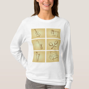 T-shirt Croquis d'instruments de musique