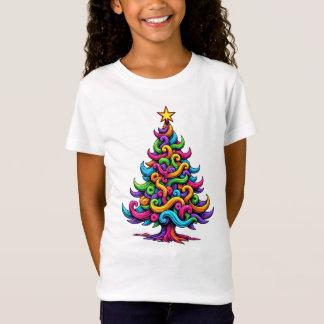 T-Shirt Croquis Doodle élégant sapin de Noël