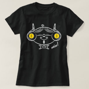 T-shirt Croquis d'un chat classe avec lunettes et moustach